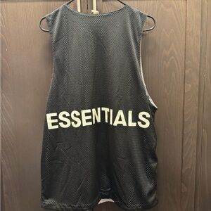 Fear Of God ESSENTIALS Black Sleeveless Mesh Basketball Top Jersey